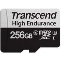 Карта памяти 256GB Transcend microSDXC w/ adapter U3, High Endurance R95/W45 MB/s TS256GUSD350V