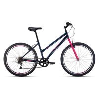 Велосипед ALTAIR MTB HT 26 low (2021), горный (взрослый), рама: 15", колеса: 26", темно-синий/розовый, 14.6кг [rbkt1m166002] RBKT1M166002