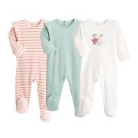 Комплект из 3 пижам из Велюра 0 мес. - 50 см розовый 