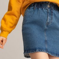 Юбка Прямая джинсовая 10-18 лет 14 лет - 156 см синий 