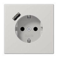 LS1520-18ALG JUNG Розетка SCHUKO® с USB-зарядным устройством, тип A термопласт светло-серый 