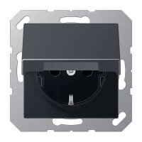 A1520BFKIKLANM JUNG Штепсельная розетка SCHUKO 16A 250V~ с защитой от детей; с крышкой; термопласт; матовый антрацит