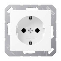 A1520BFKIWWM JUNG A Flow/A 550 Белый матовый Розетка 16A 250V с защитой от детей, SCHUKO