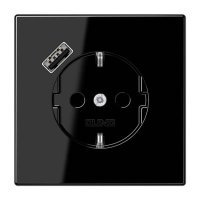 LS1520-18ASW JUNG Розетка SCHUKO® с USB-зарядным устройством, тип A термопласт черный 