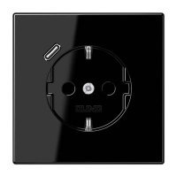 LS1520-18CSW JUNG Розетка SCHUKO® с USB-зарядным устройством, тип С термопласт черный 