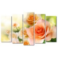 Пятимодульная картина цветы