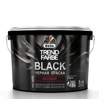 краска dufa trend farbe ral9005 для стен и потолков черная 5л 