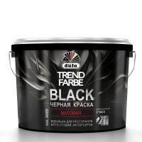 краска dufa trend farbe ral9005 для стен и потолков черная 10л 