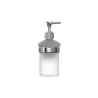 Дозатор для мыла Fora Drop с держателем стекло матовый/металл хром (FOR-DP021) DROP FOR-DP021