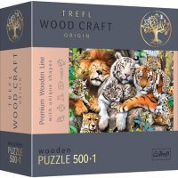 Puzzle-501 деревянный Дикие кошки в джунглях 