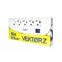 Сетевой фильтр Vektor Z NEW 3.5 кВт светло-серый 3м (для бытовой техники,повышенная мощность) 