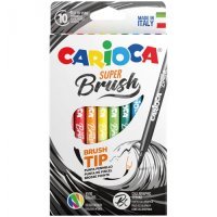 Фломастеры Carioca с кистевым пишущим узлом Super Brush 10 цветов