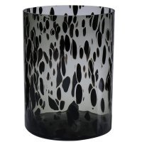 Ваза Hakbijl Glass Cylinder Tiger Black 25x19см 