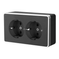 Розетка двойная с заземлением Werkel GALLANT W5072135 4690389164705 Накладные механизмы Gallant черный/хром W5072135
