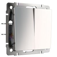 Выключатель двухклавишный Werkel W1120002 4690389157882 Встраиваемые механизмы глянцевый никель W1120002