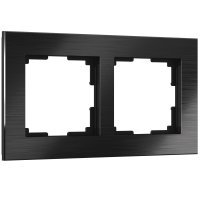 Рамка на 2 поста Werkel ALUMINIUM W0021708 4690389158056 Aluminium черный алюминий W0021708
