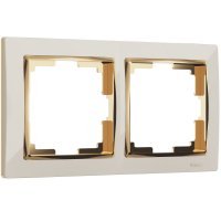 Рамка на 2 поста Werkel SNABB W0021932 4690389160776 Snabb слоновая кость/золото W0021932