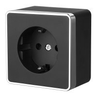 Розетка с заземлением Werkel GALLANT W5071035 4690389164514 Накладные механизмы Gallant черный/хром W5071035