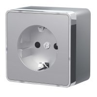 Розетка с заземлением Werkel GALLANT W5071006 4690389167157 Накладные механизмы Gallant серебряные W5071006