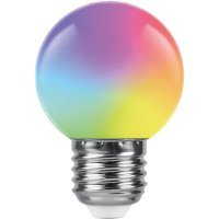 Светодиодная лампа для гирлянд белт-лайт CL25, CL50, E27 1W RGB Feron LB-37 38116 