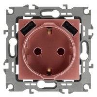 Розетка с USB Эра 12 серия (медь) 12-4109-14 (Б0047848) 