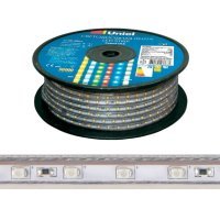 50м. Светодиодная лента теплого цвета 2835, 3000К, 8W, 220V, 60LED/m IP67 Uniel ULS-2835-60LED-m-10mm-IP67-220V-8W-m-50M-WW - (UL-00000660) 