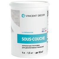 грунтовка vincent sous couche для декоративных покрытий 1л Decor Sous Couche