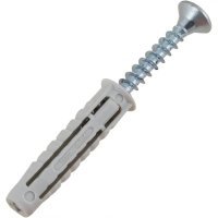 дюбель универсальный vz нейлон 6x32 с шурупом-кольцом (4 шт) -пакет tecfi