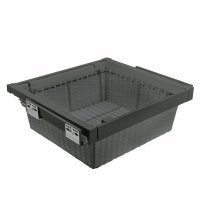Корзина для белья ротанг WG-KOSZR60-60 в модуль 600 мм, графит, с доводчиком, полного выдвижения