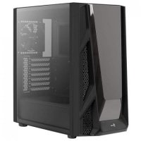 Корпус Aerocool NightHawk-G-BK-v1 (2xUSB, 2xAudio, 0.6 мм,120 мм FAN, прозрачная стенка-закаленное стекло, ATX, без БП) 