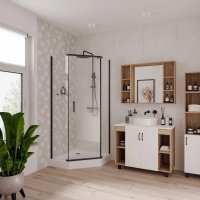 Душевой уголок Niagara Nova 90x90, пятиугольный, черный NG-6805-08 BLACK