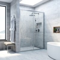 Душевая дверь в нишу Vegas Glass 105 см, профиль матовый хром, стекло прозрачное ZP NOVO 105 07 01