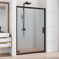 Душевая дверь в нишу Kubele DE019D2-CLN-BLMT 120 см, профиль матовый черный DE019D2-CLN-BLMT-120х200