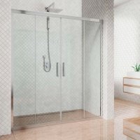 Душевая дверь в нишу Kubele DE019D4-CLN-CH 155 см, профиль хром DE019D4-CLN-CH-155х200