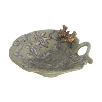 Блюдо декоративное с птичками 15x15x6см Glasar 31G2151/C558C/HLG1435 с птичками