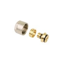 Никелированный евроконус (3/4"), в упаковке 2 гайки, цена за 1 штуку Ø16, HENCO EK16-2