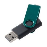 Флешка Twist Color, черная с зеленым, 8 Гб 