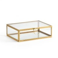 Коробка-витрина Прямоугольная из стекла и латуни Uyova единый размер желтый 
