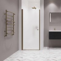 Душевая дверь в нишу Kubele DE020 90, профиль бронза светлая, стекло матовое DE020D601T-MAT-BR-90х200