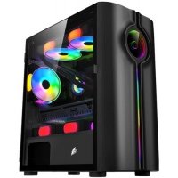 Корпус mATX 1STPLAYER IS3-BK-1F2 черный, без БП, с окном, 2*USB 2.0, USB 3.0, audio INFINITE SPACE IS3
