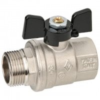 кран шаровой полнопроходной BUGATTI 3/4" ВР/НР бабочка латунь 