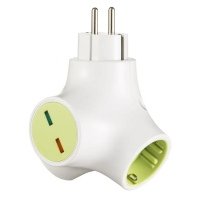 переходник сетевой СТАРТ Octopus 16А 3500Вт 2 розетки белый зеленый С/А-Ф SPA1/2-ZD