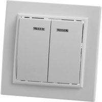 Выключатель двухклавишный с индикатором (белый) Эрна Stekker PSW10-9002-01 39042