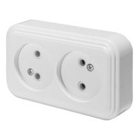 Розетка на 2 поста (белый) Stekker PST16-30-20 (RA 16-237-Б) 39693 