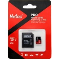 Карта памяти 32GB Netac MicroSDHC P500 Extreme Pro, SD adapter, retail NT02P500PRO-032G-R