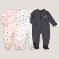 Комплект из трех цельных пижам La Redoute 0 мес. - 50 см бежевый 