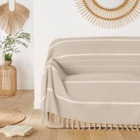 Плед LA REDOUTE INTERIEURS Плед С бахромой Nedo 140 x 200 см бежевый