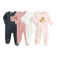 Комплект из 4 пижам из Велюра 1 мес. - 54 см бежевый 
