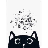 Блокнот Hey human. Кот, 32 листа, клетка 
