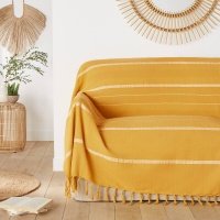 Плед LA REDOUTE INTERIEURS Плед С бахромой Nedo 140 x 200 см желтый